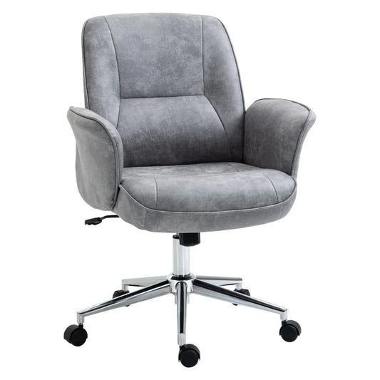 Swivel Computer Office Chair Mid Back Desk Chair for Home, Light Grey - Bert Joseph 