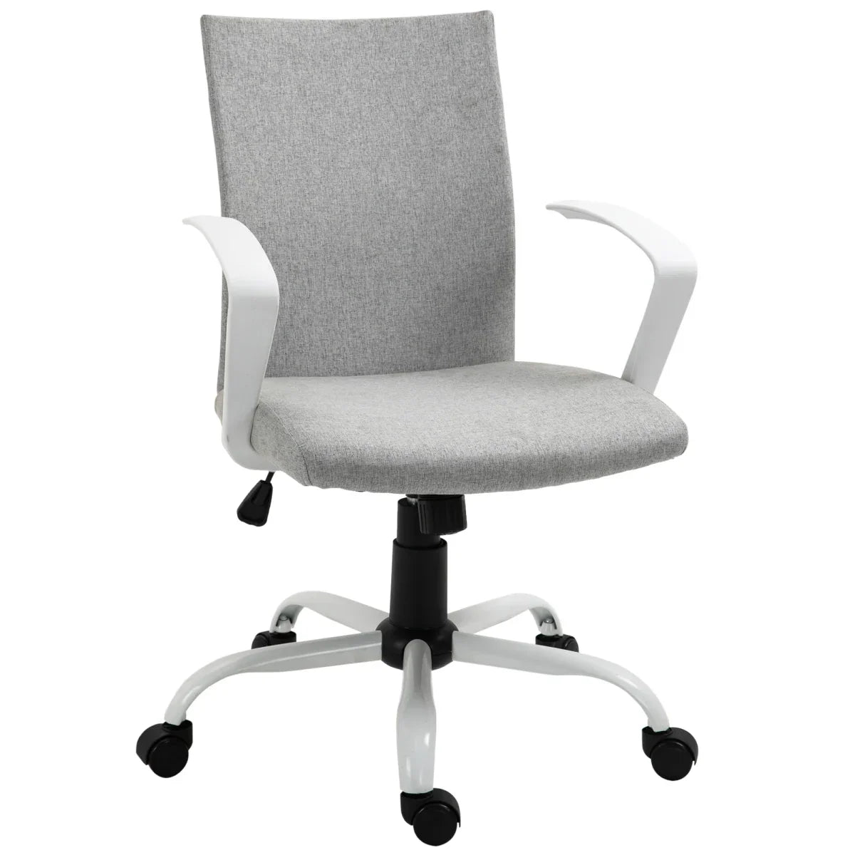 Office Chair Linen Swivel Computer Desk Chair Home Study Task Chair, Light Grey - Bert Joseph 
