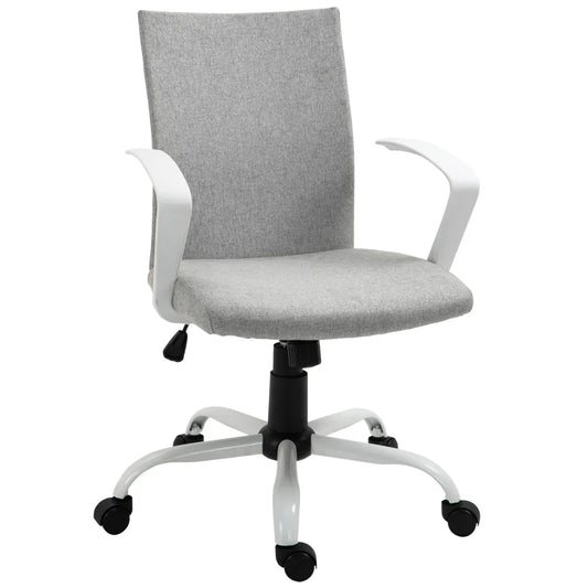 Office Chair Linen Swivel Computer Desk Chair Home Study Task Chair, Light Grey - Bert Joseph 