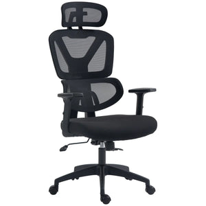 Vinsetto Mesh Office Chair Swivel Desk Chair w/ Adjustable Height Headrest Black - Bert Joseph 