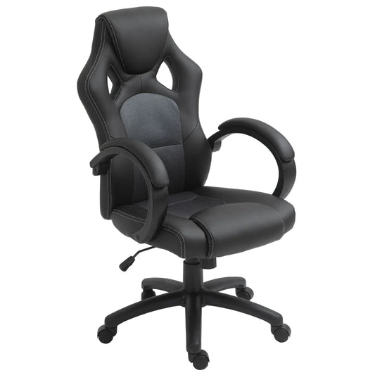 Executive Racing Swivel Gaming Office Chair PU Leather Computer Desk Chair Grey - Bert Joseph 