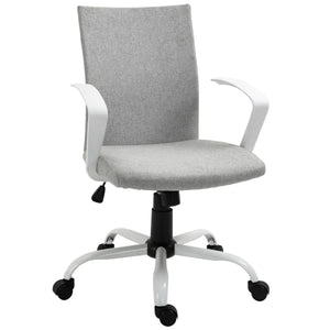 Office Chair Linen Swivel Computer Desk Chair Home Study Task Chair, Light Grey - Bert Joseph 