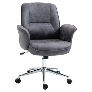 Swivel Computer Office Chair Mid Back Desk Chair for Home, Deep Grey - Bert Joseph 