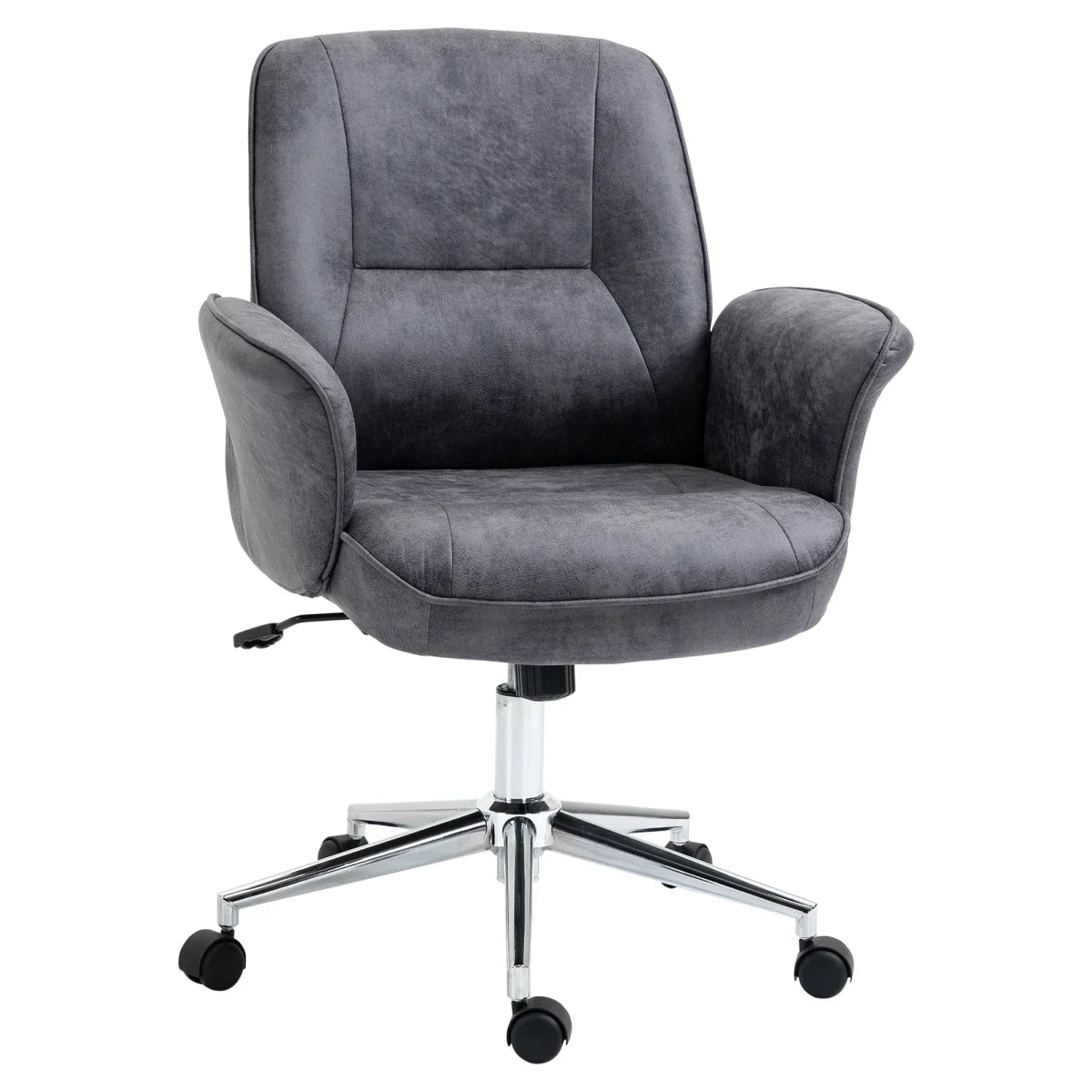 Swivel Computer Office Chair Mid Back Desk Chair for Home, Deep Grey - Bert Joseph 