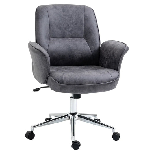 Swivel Computer Office Chair Mid Back Desk Chair for Home, Deep Grey - Bert Joseph 